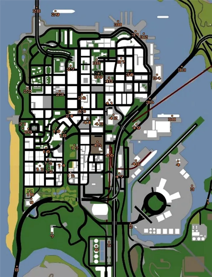 Карта всех локаций Snapshot (Изображение предоставлено Rockstar Games)