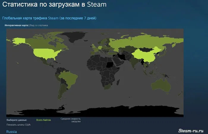 Статистика загруженности серверов Steam