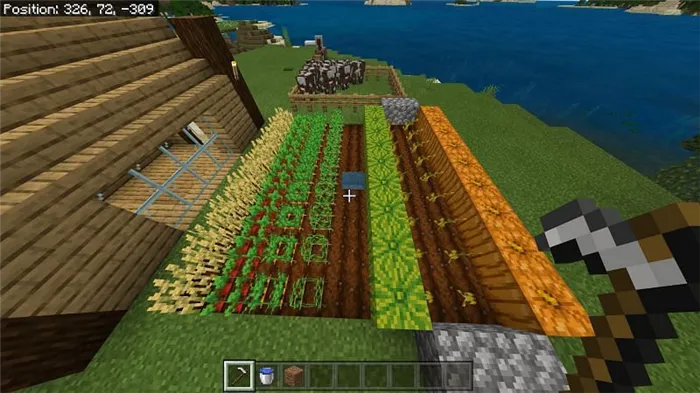  Как сделать сельхозугодья в Minecraft5 