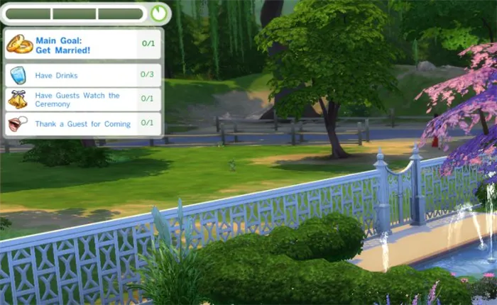 Цели на свадьбе в The Sims 4