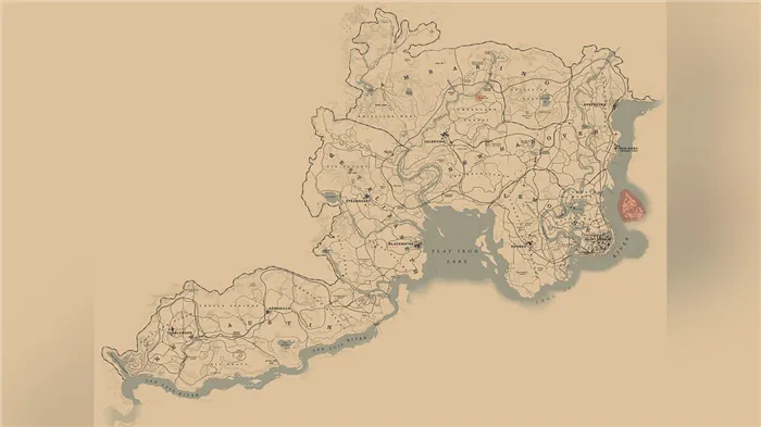 Вся карта Red Dead Redemption 2: отметки, места и населенные пункты