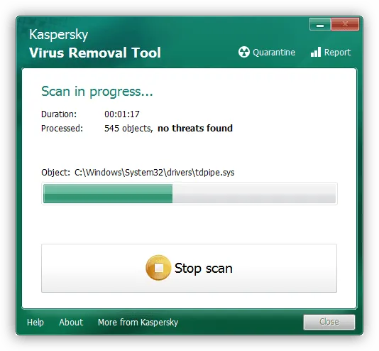 Проверка и удаление вирусов с помощью Kaspersky Virus Removal Tool