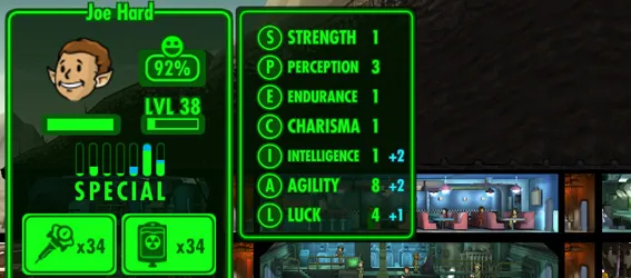 Совет Fallout shelter: статистика S.P.E.C.I.A.L.