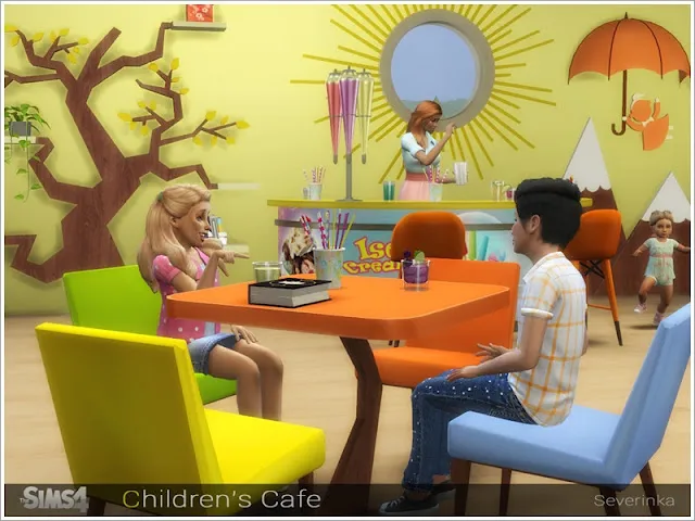 Кофейня и ресторан - мебель и декор для Sims 4 со стреляющими ссылками