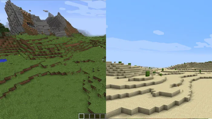 Различные места обитания в Minecraft