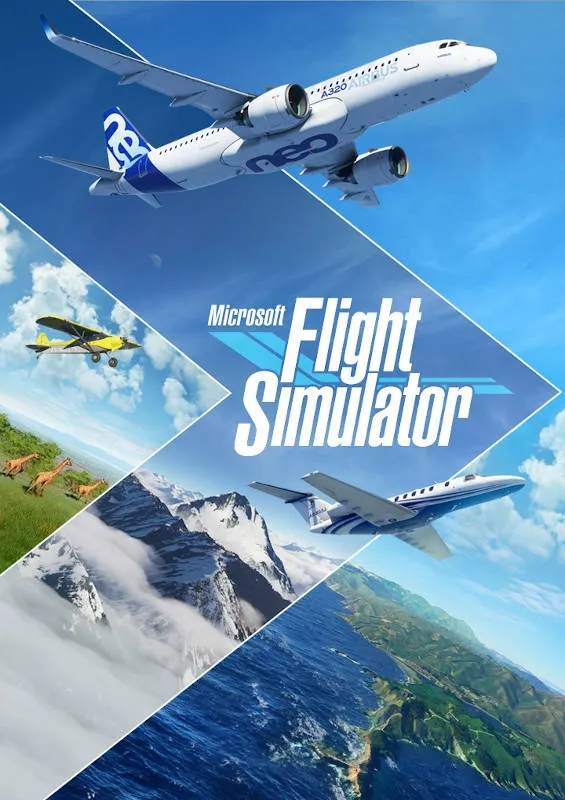 Обложка игры Microsoft Flight Simulator.