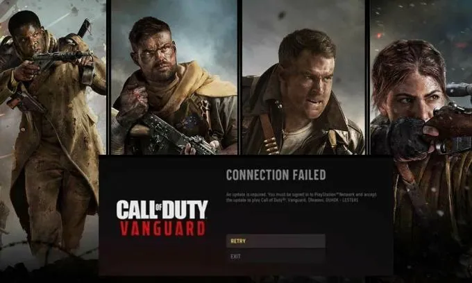 Исправление: ошибка соединения с Call of Duty Vanguard. Требуется обновление.