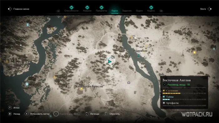 Карта Assassin's Creed Valhalla - Гробница падших