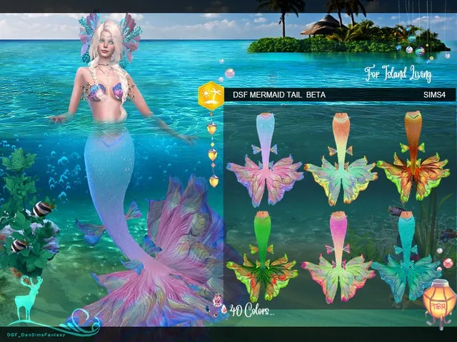 Хвосты и одежда для русалок The Sims 4 со ссылками на скачивание