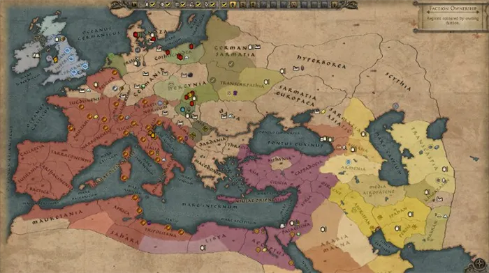 Глобальная карта из Total War – Attila