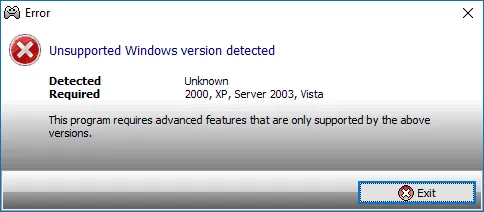 Установка: поддержка версий Windows