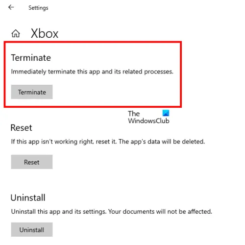 Отключить приложение Xbox Настройки Windows 10