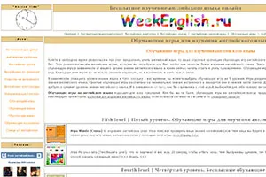 WeekEglish — русскоязычный сайт с играми для обучения английскому