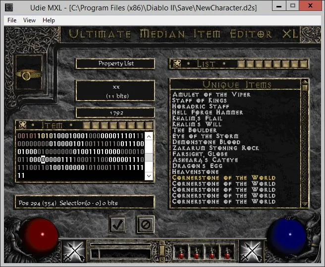 Diablo II — редактирование предмета в UdieMXL