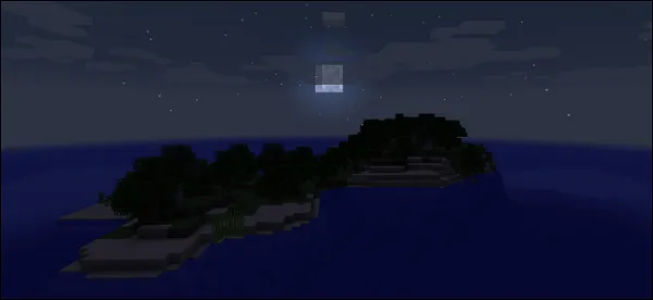 Луна над островом Майнкрафт
